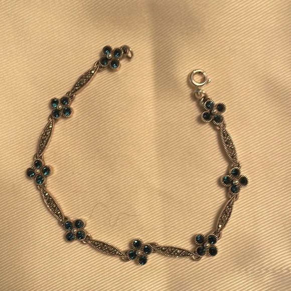 Jewelry - Marcasite and blue crystal bracelet